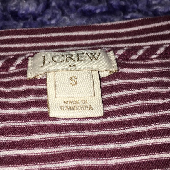 J. Crew Maroon Striped Tee - Picture 2 of 2